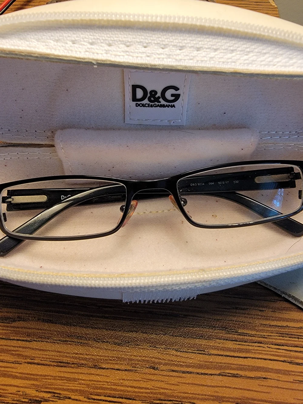 Dolce & Gabbana Black Rectangular Women's Eyeglass Frames With Original Case